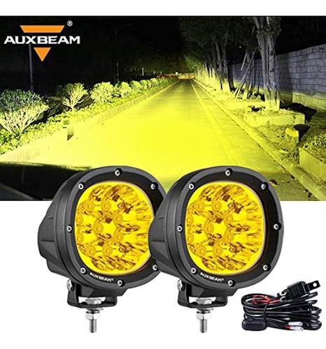 Auxbeam 4in 90w Ámbar Redondo Led Offroad Lights 2pcs 9000lm