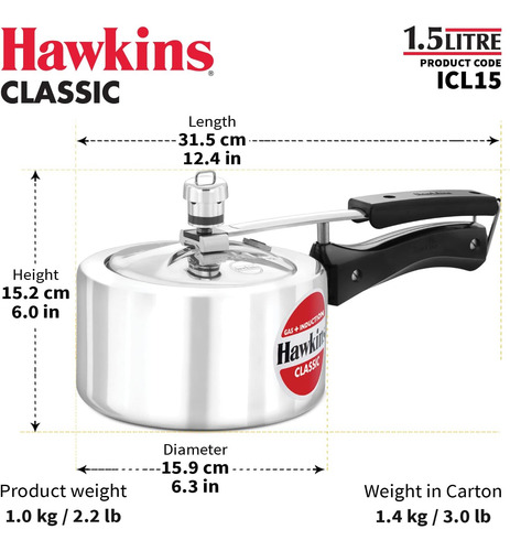 Olla A Presión Hawkins, Aluminio, Capacidad De 1.5 L