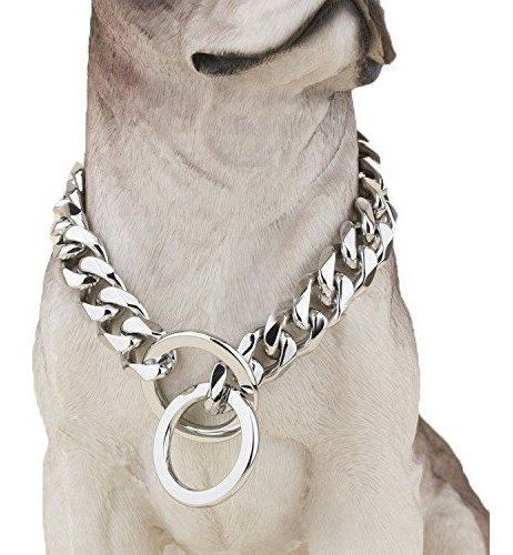 Collar De Plata Pitbull Para Perros Con Joyería Fantasma, 20