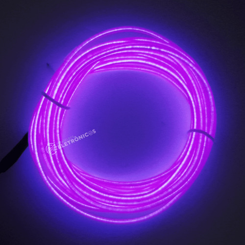 Kit 2 Fios Cordões Neon Led 3 Metros Para Festas E Balada Luz Roxo Tensão De Operação 3v 2 Pilhas