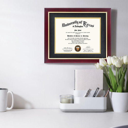 Gmframes Marco De Diploma De Madera De 8,5 X 11 Con Tapete N