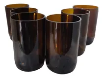 Comprar Vasos Marrones Hecho Botellas De Vidrio Recicladas Pack X 6