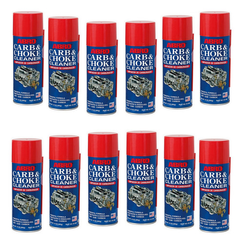 Kit 12 Carb E Choke Cleaner Descarbonizante Carburador 283g