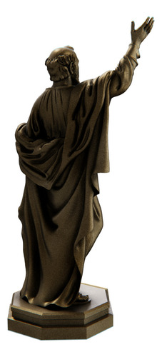 Estátua São Pedro Apóstolo Estatueta Imagem Católica Cor Cor Ouro Velho