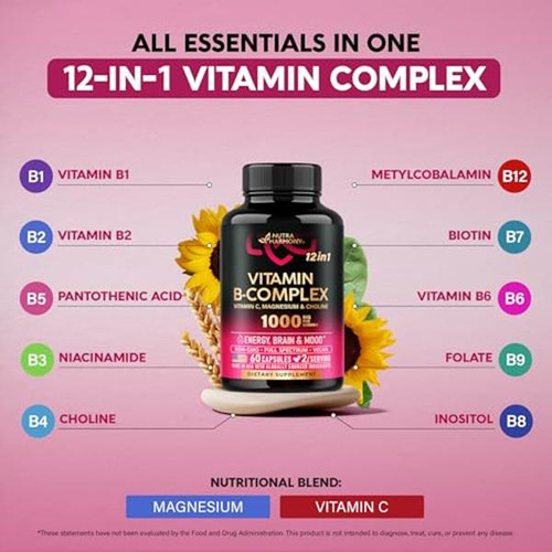 Nutraharmony Complejo Vitaminas B Con Vitamina C 60 Cápsulas