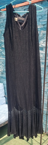 Vestido De Fiesta Gris Oscuro, Talla L, Marca Damianou.