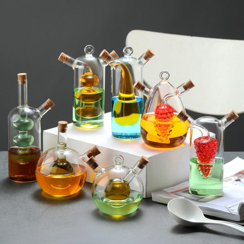 Q Botella De Aceite Y , Recipiente De Cocina Con Tapones De