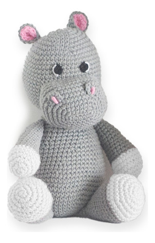 Peluche Hipo Amigurumi Crochet Hipopótamo Regalo Bebe Rosa