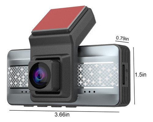Grabadora Frontal Y Trasera J Dash Cam 3, 66 Pulgadas Y 170°