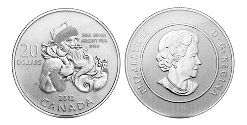 Imagen 1 de 3 de Moneda - Canadá - 20 Dólares Santa Claus - Plata .9999