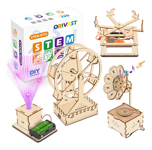 Orivast Stem Kit De Rompecabezas De Madera 3d, 4 Juegos De C