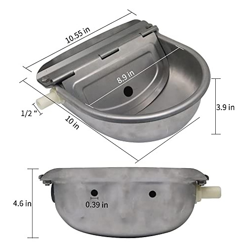 Bebedero Automatico Para Animales 25x25x11cm 2.5l Acero Inox