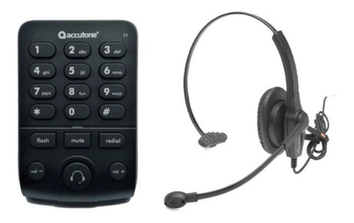 Marcador Telefónico T3 + Auricular Vincha Accutone Tm610