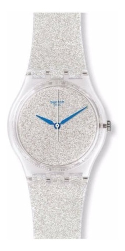 Reloj Swatch Mujer Irony Big Classic Snowshine Ge250 Color de la malla Plateado Color del bisel Transparente Color del fondo Plateado-Azul