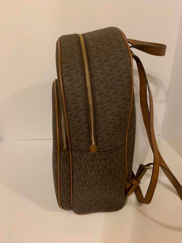 Imagen 3 de 9 de Bolsa Michael Kors Estilo Mochila Café Estampada Nueva