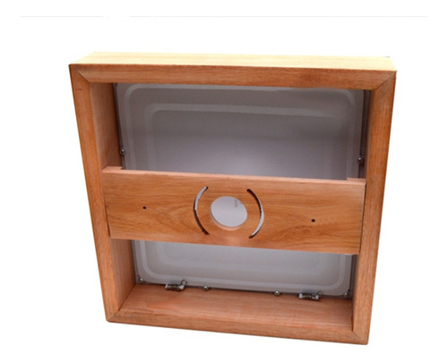 Plafon Madera Deco Eucaliptus Led Luz Fria 24w 32x32 Blanco Frio