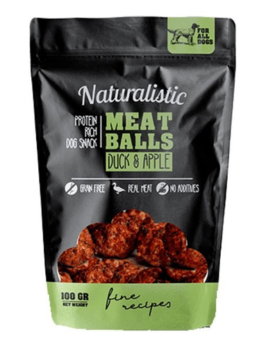 Snack Perro Naturalistic Meat Balls Duck & Apple 100gr. Np