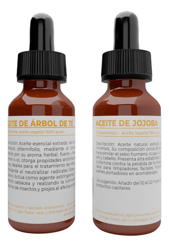 Aceite Esencial Árbol De Té + Aceite De Jojoba