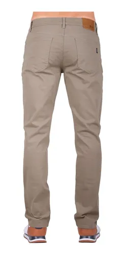 Pantalon Oggi Jeans Hombre Beige Gabardina Stretch Vaxter
