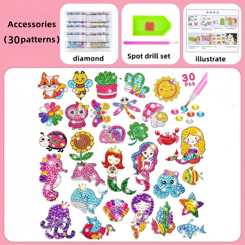 30 Pegatinas De Pintura Con Diamantes Para Niños, Juguetes E
