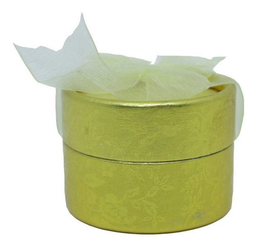 100 Caixinhas Redondas Decoradas Para Anel - Prata E Dourado