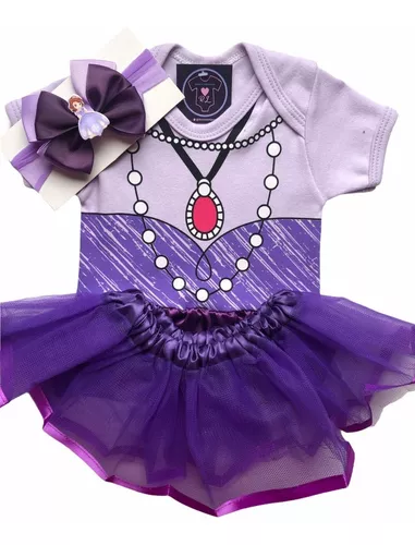 Vestido Princesa Sofia Fantasia Luxo Infantil +tiara E Luva