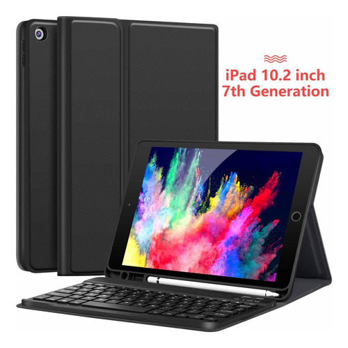 Funda + Teclado iPad 7ma Generacion 10.2 Pulgadas