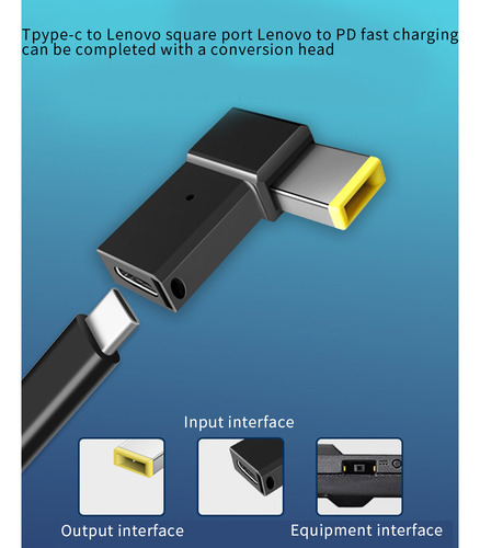 Convertidor De Enchufe Usb C Hembra A Pd Cuadrado De 100 W,