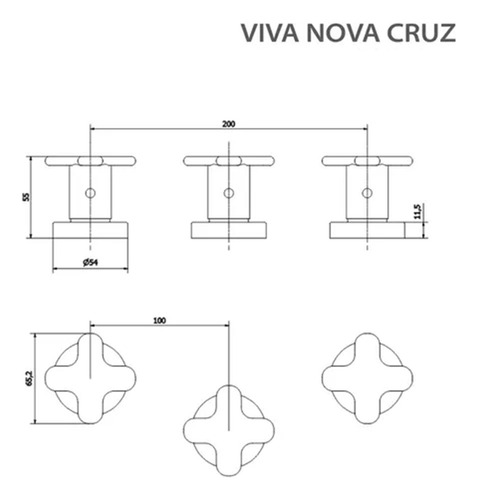 Combo Griferia Viva Nova Cruz 904011 Lav Bidet Ducha Hydros