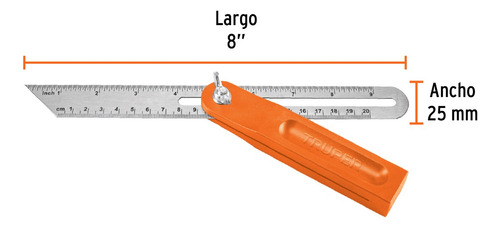 Escuadra Falsa Carpinteria 8 PLG Acero Inox. Truper