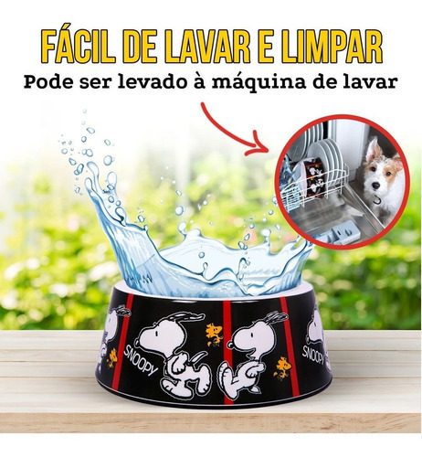 Comedouro Para Cachorro Snoopy Modelo Film Black Zooz Pets