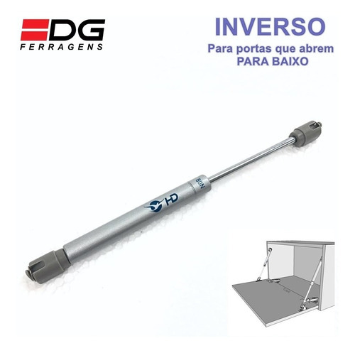 2 Pistão Amortecedor De Porta Armário 100n Abre P/ Baixo Inv