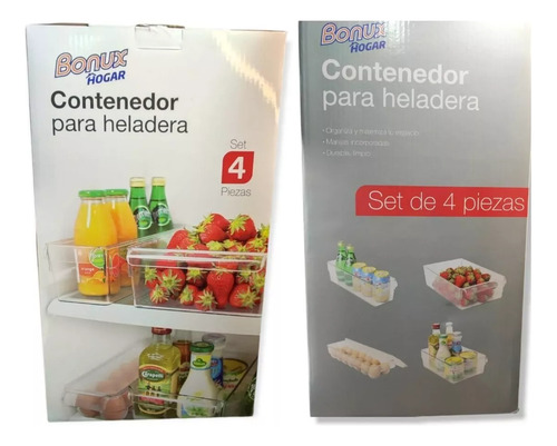Organizador / Contenedor Heladera Premium X 4 Unidades