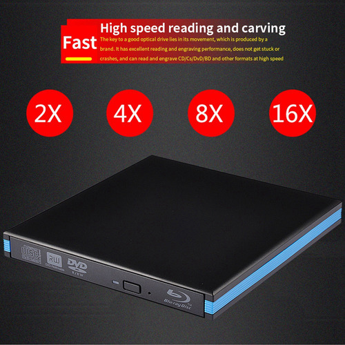 Leitor De Gravador De Raios X Usb 3.0 Cd Dvd Unidade Blu-ray