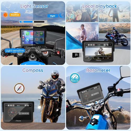 Navegador Gps 5 Pulgadas Impermeable Para Motocicleta Dual B