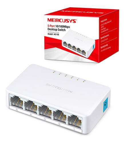 Imagen 3 de 6 de Switch De Escritorio 5 Puertos 10/100mbps Ms105 Mercusys