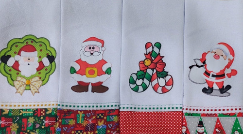 Kit 20 Panos De Prato Patchwork Bordado Natal Com Bainha | Parcelamento sem juros Kit 20 Panos De Prato Patchwork Bordado Natal Com Bainha | Parcelamento sem juros