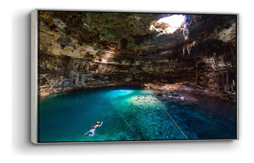 Cuadro Canvas Marco Flotado Cenote Valladolid Yucat 80x120cm