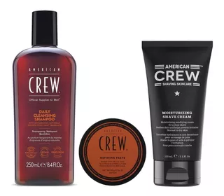Daily Shampoo +defining Paste +shave Cream American Crew Men