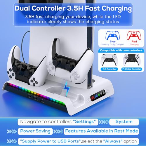 Fastsnail Pack: Soporte De Carga Y Enfriamiento Para Ps5 Sli