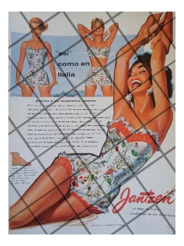 Cartel Publicitario Retro Trajes De Baño Jantzen 1965 /3