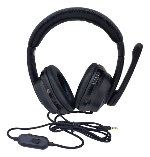 Headset Gamer Com Fio Driver 40mm Microfone P3 Para Jogos Cor Preto