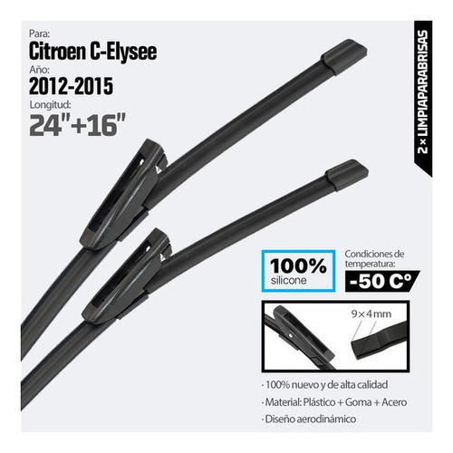 Plumillas Limpiaparabrisas Para Citroen C-elysee 2012-2015