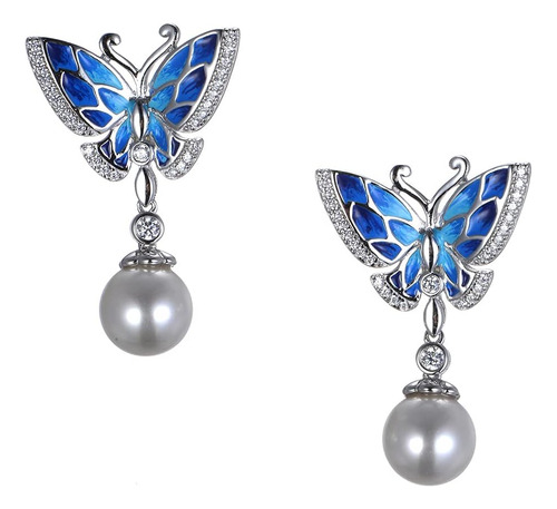 Jxsjew Pendientes Colgantes De Mariposa Pendientes De Perlas