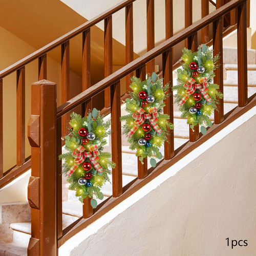 Guirnalda De Luces Preiluminadas Para Escaleras, Tartán