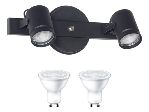 Spot Aplique De Pared Granada 2xgu10 Ferrolux + 2 Dicros Led