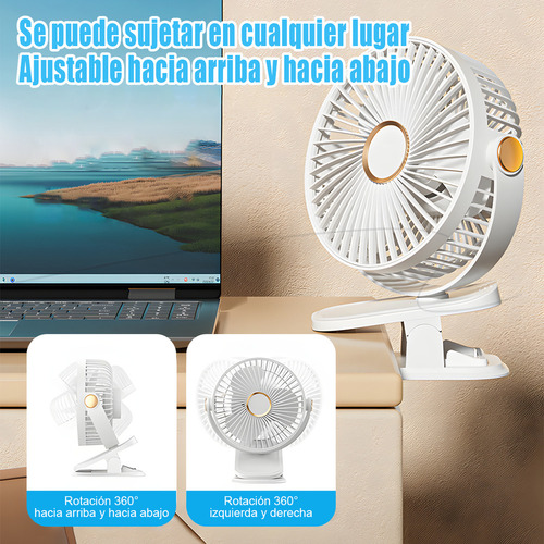 S Ventilador De Escritorio Con Luz 5 Velocidades Diámetro