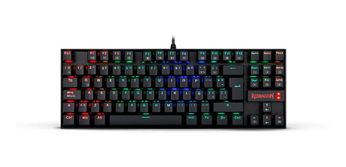 Imagen 1 de 2 de Teclado gamer Redragon Kumara K552 QWERTY Outemu Blue español latinoamérica color negro con luz RGB