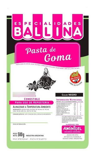 Pasta De Goma Ballina X 500 Grs