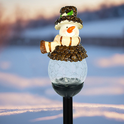 Juego Mixto De Luces Solares Navideñas Con Muñeco De Nieve D